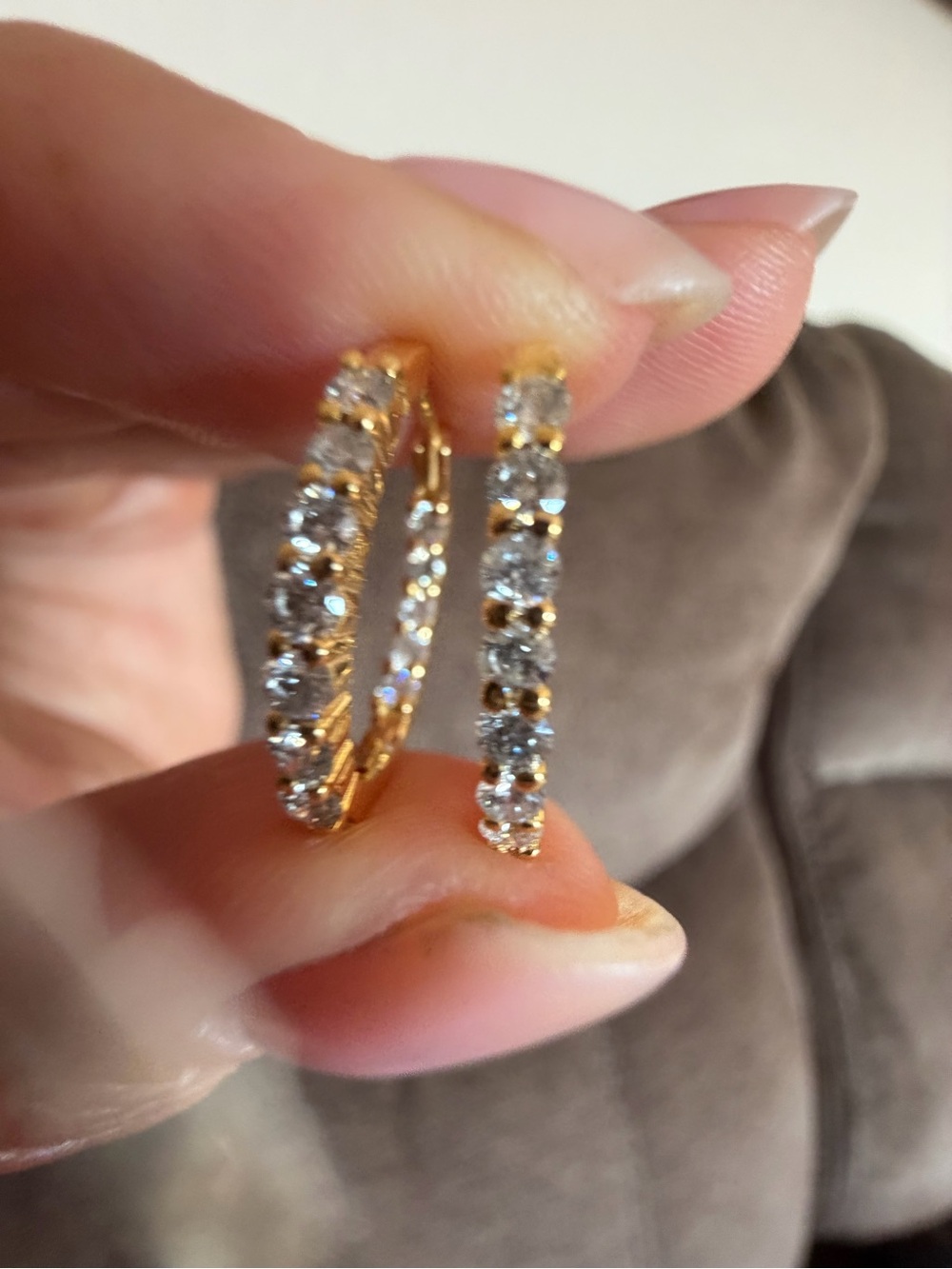 NEW 14K Yellow Gold Natural Diamond Hoop Earrings 0.97 CTW G-H Certified